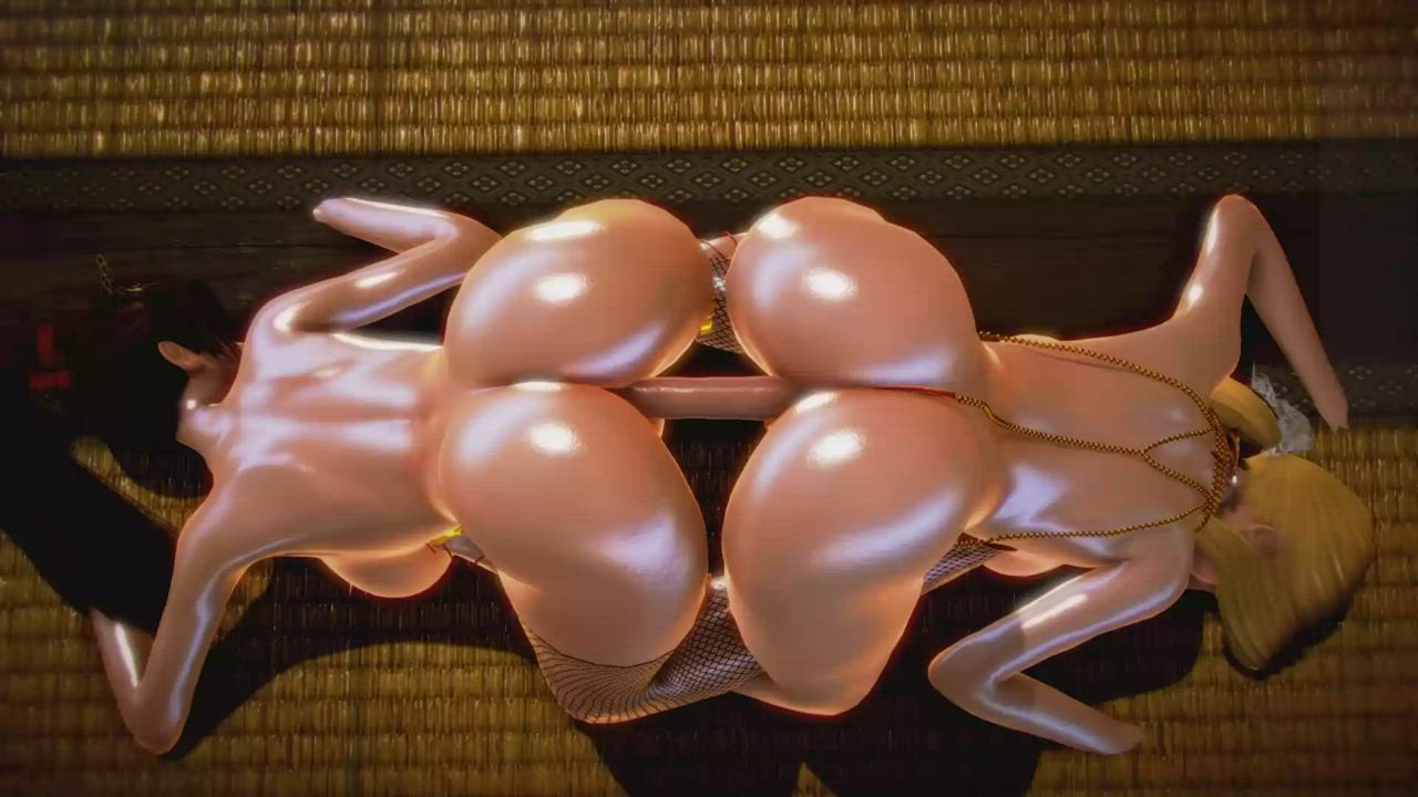 Animation Double Dildo Lesbian Sweaty Sex Yuri gif