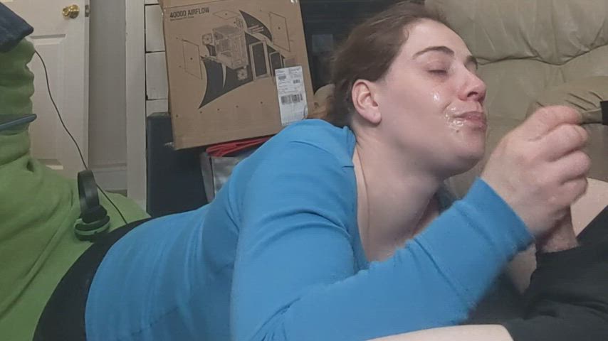 Cumshot Handjob Party gif