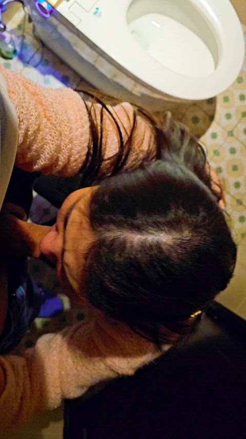 amateur asian blowjob cum cum in mouth cum swallow cumshot public toilet cumslut