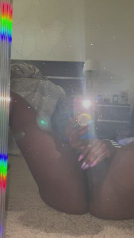 Amateur Ebony Homemade Mirror Squirting gif