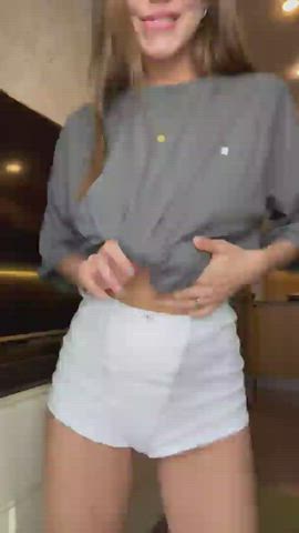 Amateur Solo Tanlines Teen Undressing gif