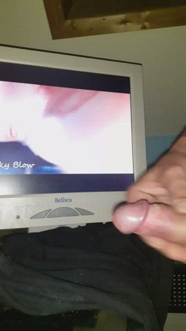 camgirl close up cock cum homemade gif