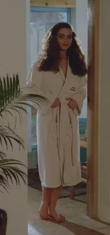 big tits blonde cute erotic hairy pubic hair retro robe smile gif