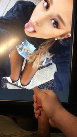 Shooting my cum on Ari’s tongue
