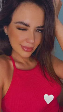 boobs brazilian brown eyes brunette dani facial goddess labia sensual tease gif