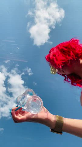 Dildo Public Redhead Nails Sucking Petite gif