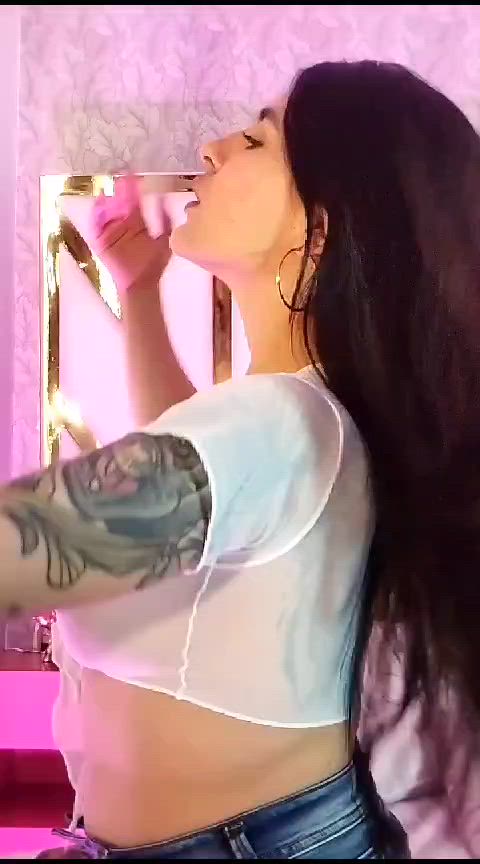 amateur camgirl chaturbate hairy pussy lesbian natural tits stripchat webcam gif
