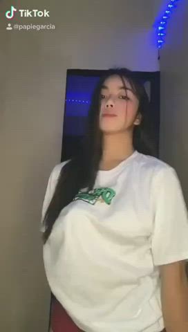18 years old dancing girls homemade pretty sensual tease teen tiktok tits gif