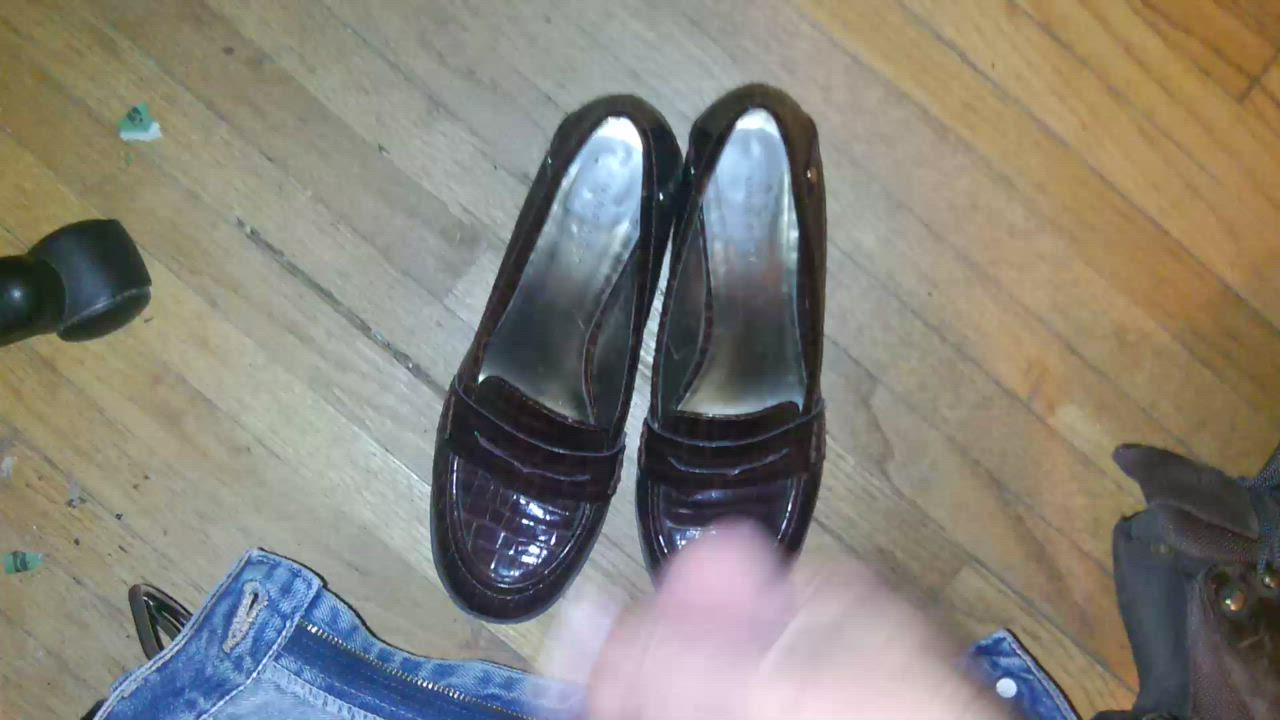 Yet another shot on her leather shoes