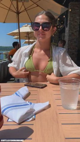 Amateur Boobs Exhibitionist Exposed Flashing Public Tits Titty Drop gif
