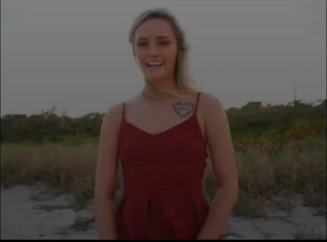 FTV Winter with perfect innie on the public beach