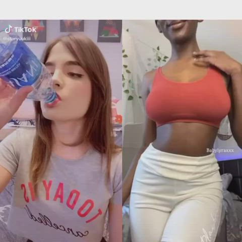 Big Tits Ebony Reaction gif