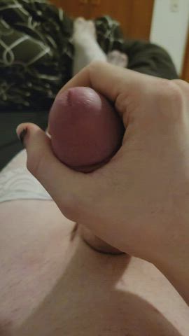 cumshot femboy fishnet girl dick masturbating moaning solo stockings gif