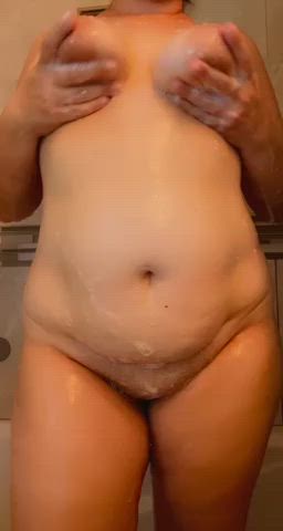 Mommy desires slippery shower sex