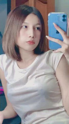 asian boobs tease gif