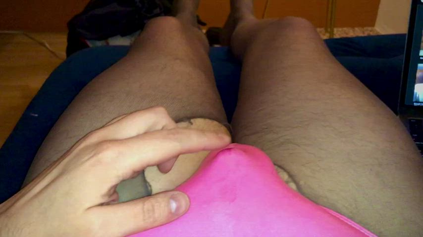 My precum is leaking through! Want a taste?