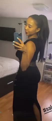 Ebony MILF Ponytail gif