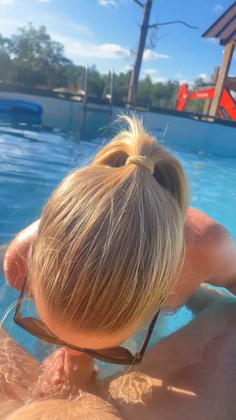 blonde blowjob oral outdoor gif
