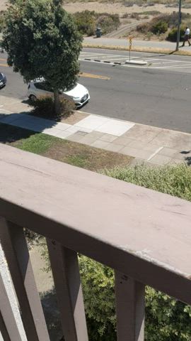 wetting myself on my balcony