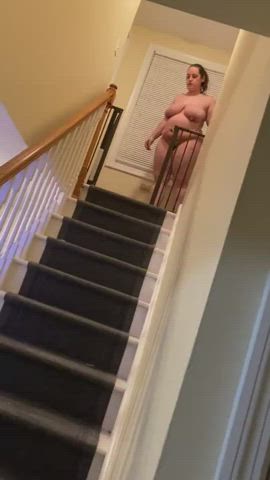bbw big tits chubby natural tits saggy tits gif