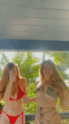 Bikini Busty Redhead gif