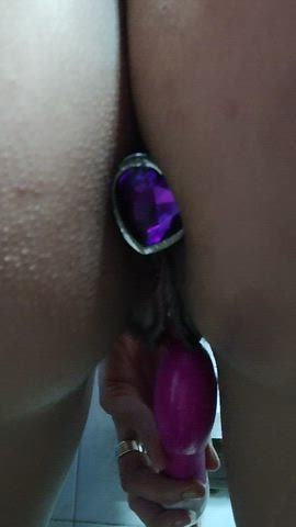 Amateur Butt Plug Homemade Masturbating Selfie Sex Toy gif