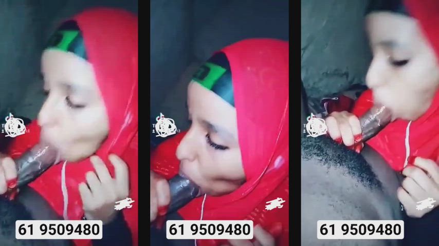 african blowjob cute hijab gif