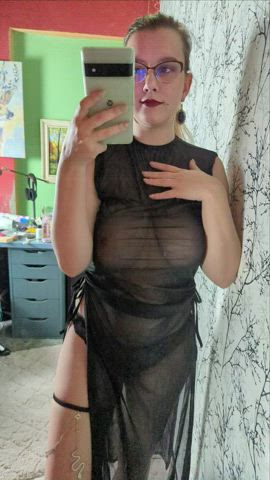 Busty girl with glasses