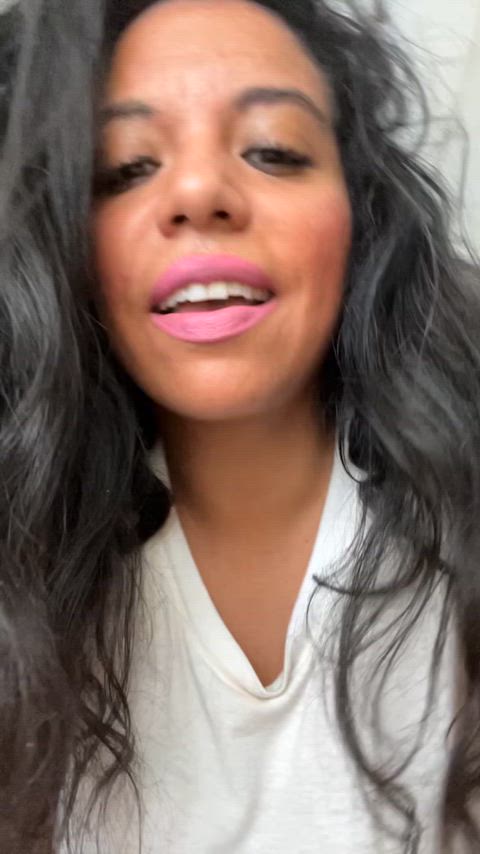 brunette lips lipstick natural tits pretty sfw sloppy thick tongue fetish alt-girls