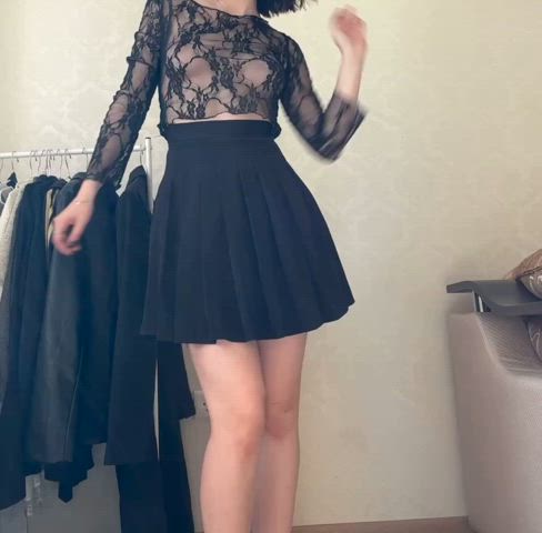 amateur ass brunette natural tits teen tits upskirt legal-teens upskirt-tease gif