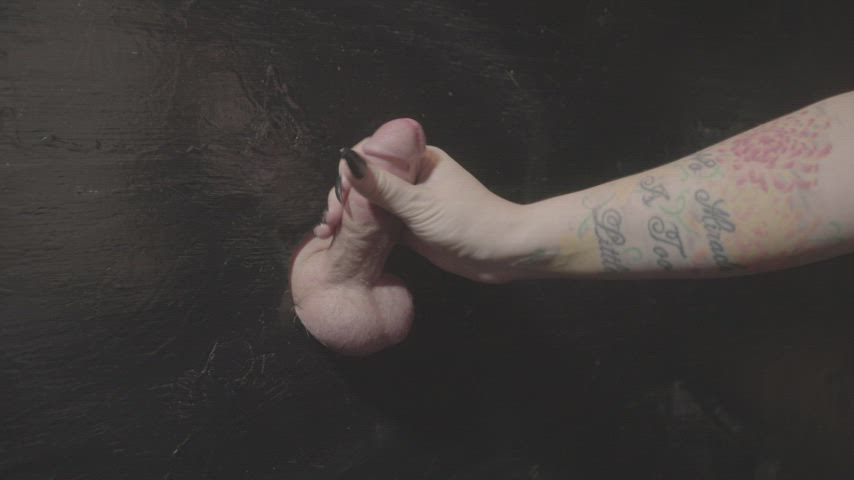 I set up my glory hole in the kitchen and teased him with a prolonged edging session.