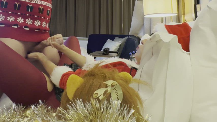 behind the scenes christmas cum cum on tits cumshot cumshots handjob precum ruined