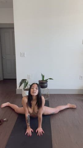enjoying some nude yoga this morning