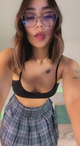 glasses latina sensual tease teen gif