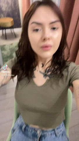Babe Boobs Glasses Small Tits Tattoo TikTok gif