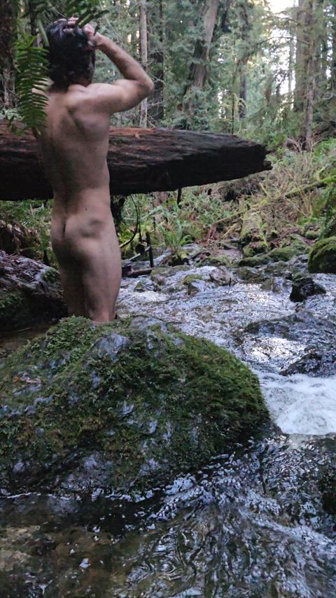 Enjoying Nature's shower