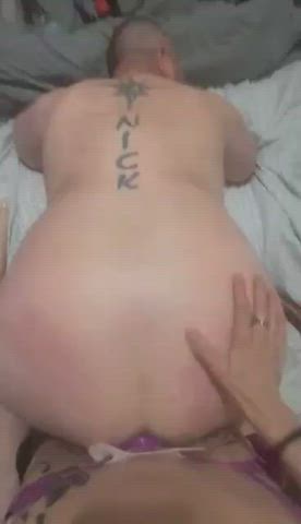 amateur anal anal play femdom pegging strap on gif