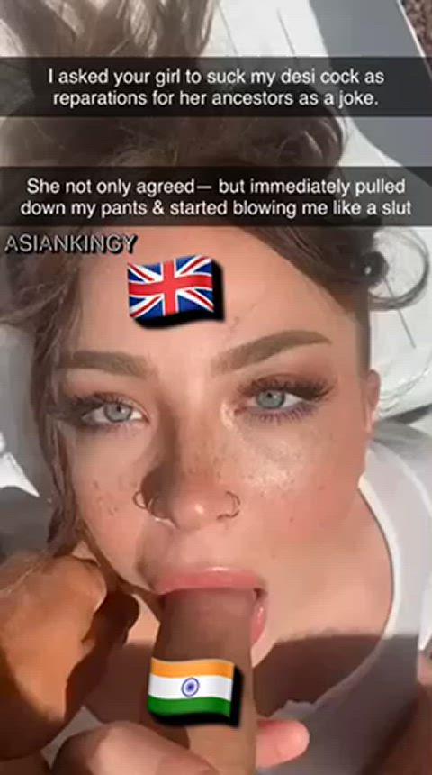 asian british indian interracial spit gif