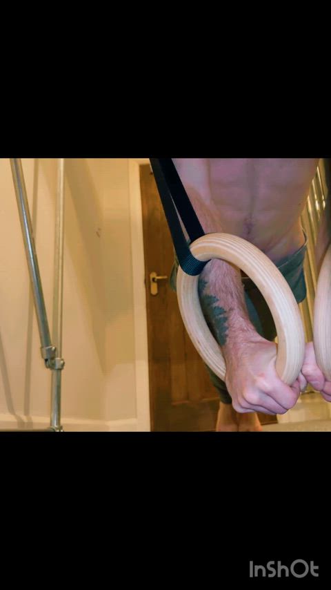 abs amateur cock flashing homemade muscles tattoo tease workout gif