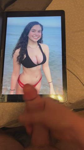 Big tits IRL gets covered in cum