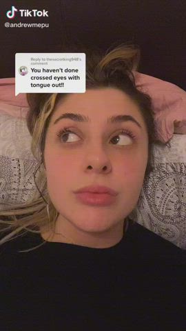 Ahegao Brown Eyes Cute Tease Teen TikTok Tongue Fetish gif