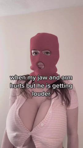 big tits brunette huge tits lips mask natural tits nipples pokies white girl gif