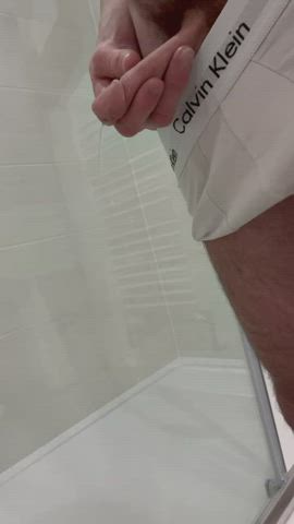 My piss room—using the bin and floor as my urinal.