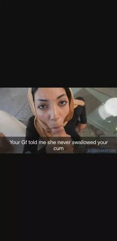 Babe Bull Cheating Cuckold Cum In Mouth Girlfriend Swallowing gif