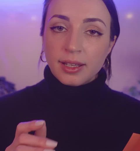 asmr beautiful brunette sexy sexy voice sniffing hands gif