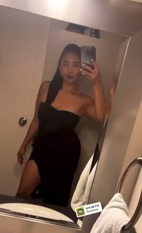 Ebony MILF Ponytail gif