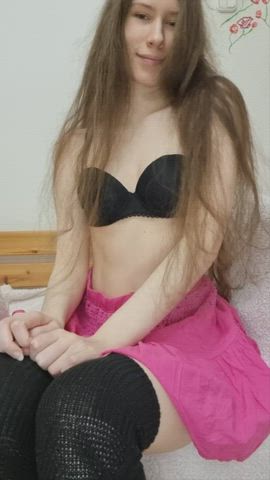 20 Years Old Bisexual College Garter Belt Pale Petite Skinny Stockings Striptease