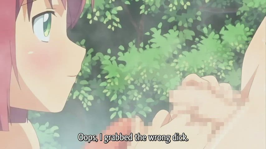 animation anime blowjob futanari girl dick hentai petite schoolgirl threesome gif