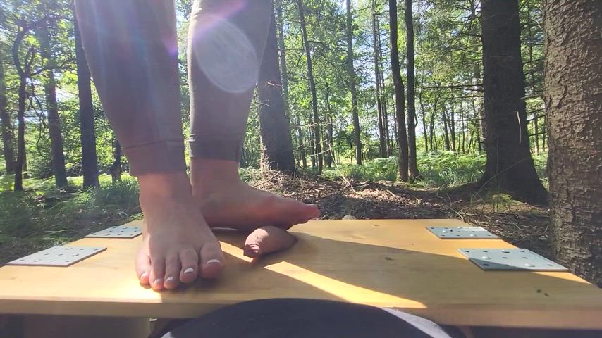 Footjob cockmarching until I cum under her full weight