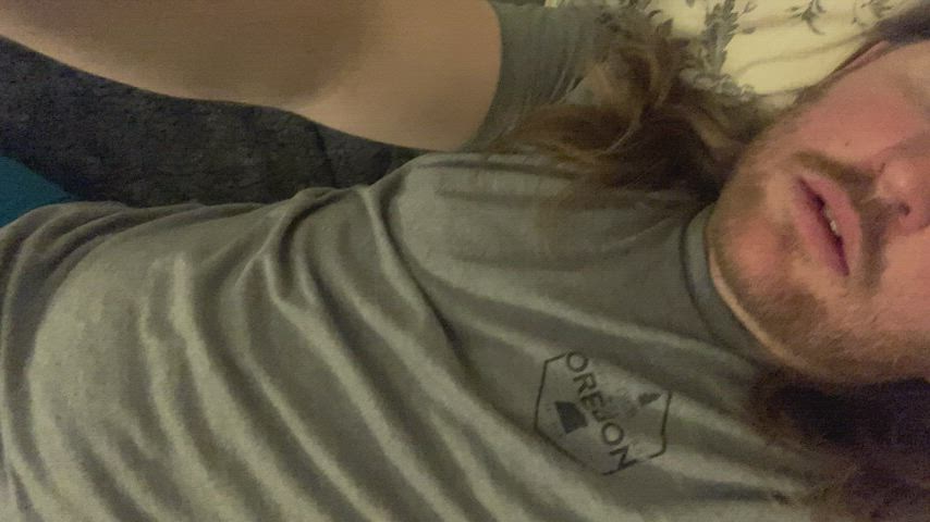 Sensual stroking ginger blonde long hair